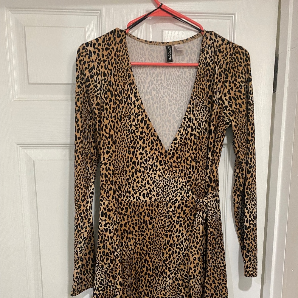 Cheetah Print Wrap Dress